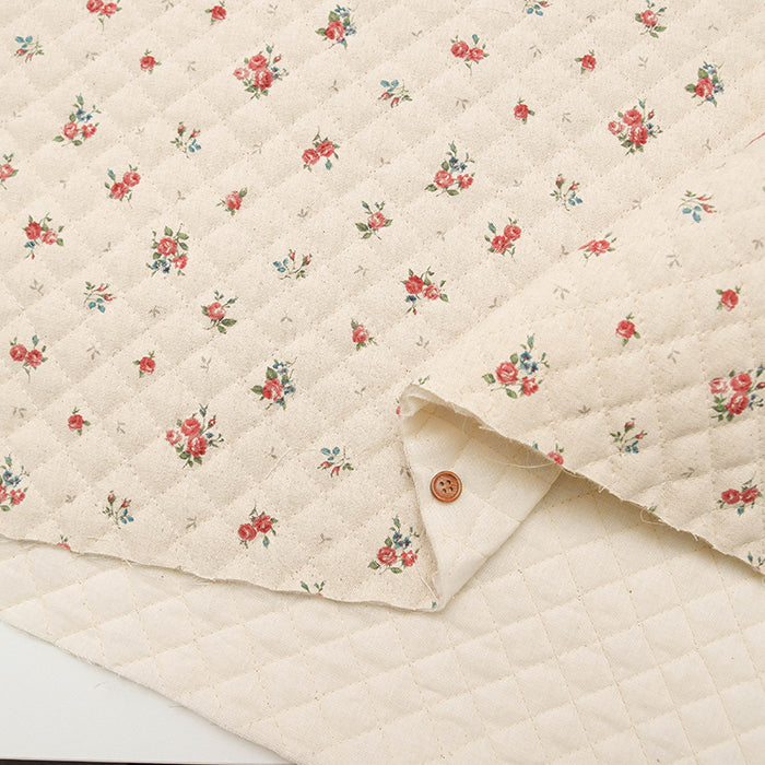 C/L Canvas Quilted Fabric (Full Needle) - Flower - nomura tailor