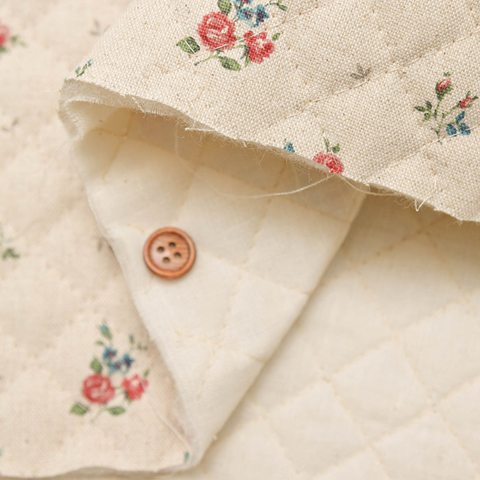 C/L Canvas Quilted Fabric (Full Needle) - Flower - nomura tailor