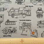 Cotton Oxford Fabric - Working Vehicles - nomura tailor