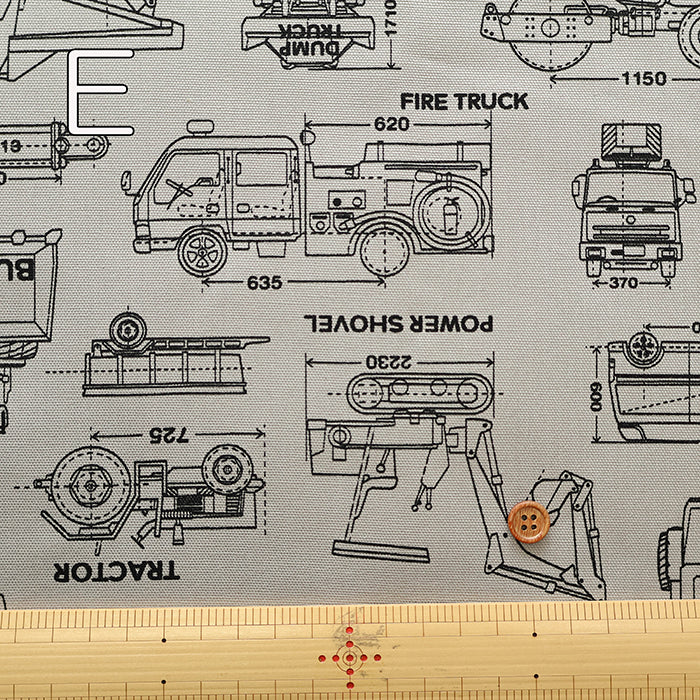 Cotton Oxford Fabric - Working Vehicles - nomura tailor