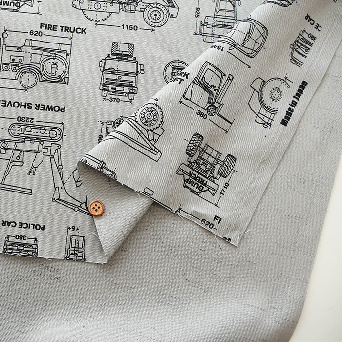 Cotton Oxford Fabric - Working Vehicles - nomura tailor