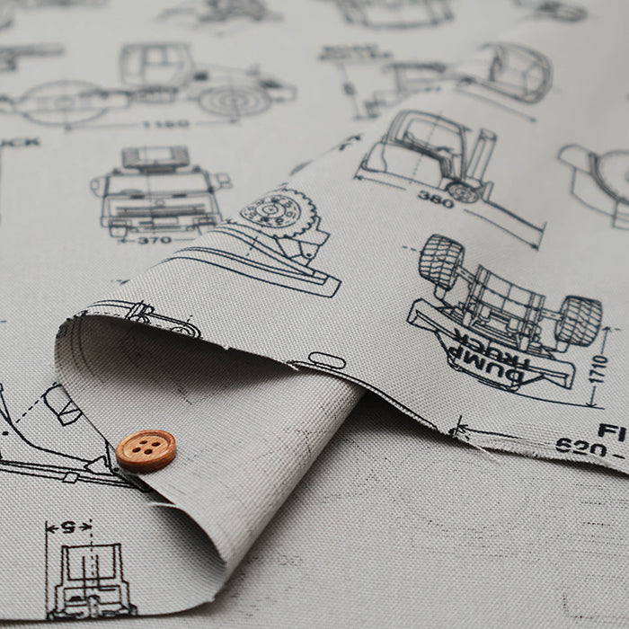 Cotton Oxford Fabric - Working Vehicles - nomura tailor