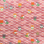Cotton Scare Printed Fabric - Nuno-wari, Waves and Shiba Dog - nomura tailor