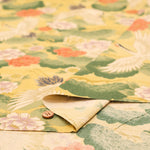 Cotton Muslin Printed Fabric - Japanese Pattern, Vintage-style Crane - nomura tailor