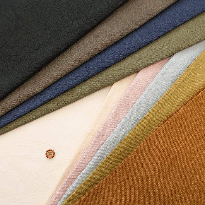 Hand Washed Cotton Vintage Oxford Aranami Fabric - Plain - nomura tailor