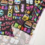Made in China Cotton Muslin Inkjet-printed Fabric - Hangul(Korean alphabet,) Neon Sign - nomura tailor