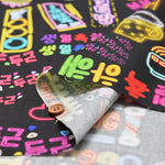 Made in China Cotton Muslin Inkjet-printed Fabric - Hangul(Korean alphabet,) Neon Sign - nomura tailor
