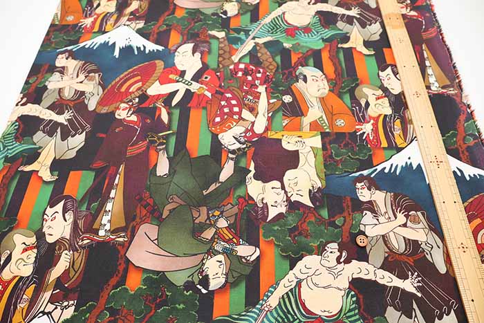 Made in China Cotton  Muslin Inkjet-Print - Kabuki - nomura tailor