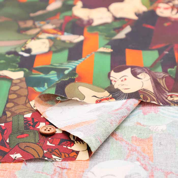 Made in China Cotton  Muslin Inkjet-Print - Kabuki - nomura tailor
