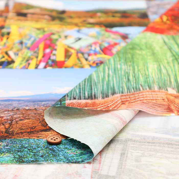 Made in China Cotton  Muslin Inkjet-Print - Japanese Landscape - nomura tailor