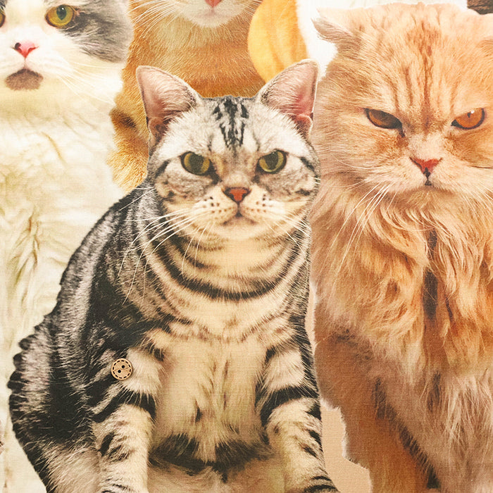 Made in China Cotton Muslin Inkjet-printed Fabric - Lots of Cats - nomura tailor