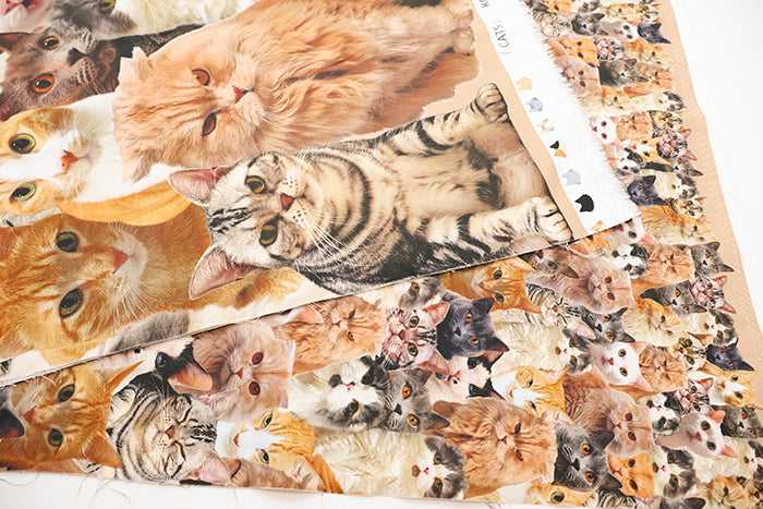 Made in China Cotton Muslin Inkjet-printed Fabric - Lots of Cats - nomura tailor