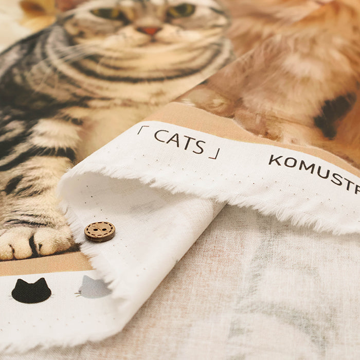 Made in China Cotton Muslin Inkjet-printed Fabric - Lots of Cats - nomura tailor