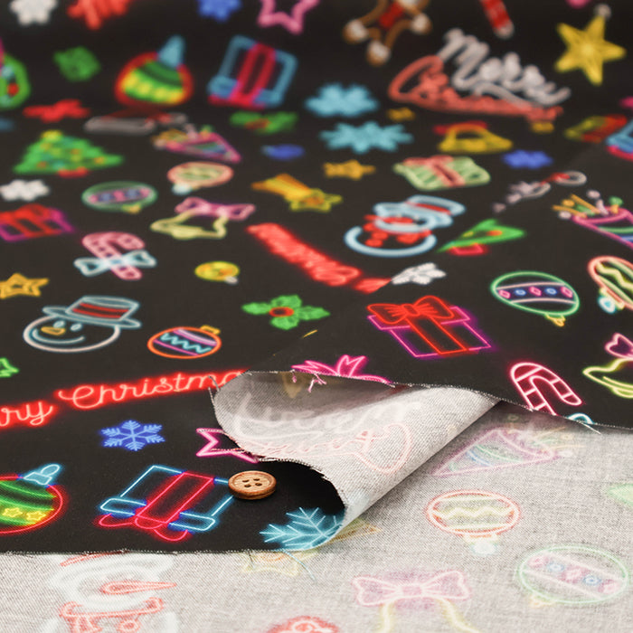 Made in China Cotton Muslin Inkjet-printed Fabric - Neon Christmas - nomura tailor