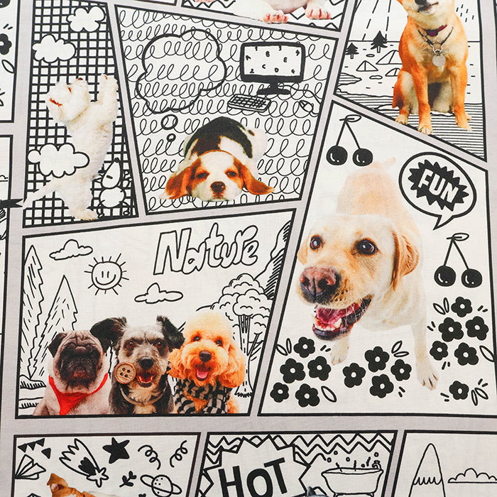 Made in China Cotton Muslin Inkjet-printed Fabric - Comic Dog - nomura tailor