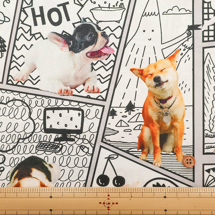 Made in China Cotton Muslin Inkjet-printed Fabric - Comic Dog - nomura tailor