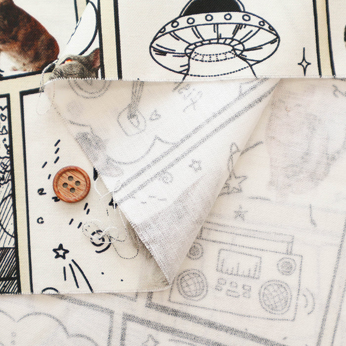 Made in China Cotton Muslin Inkjet-printed Fabric - Comic Cat - nomura tailor