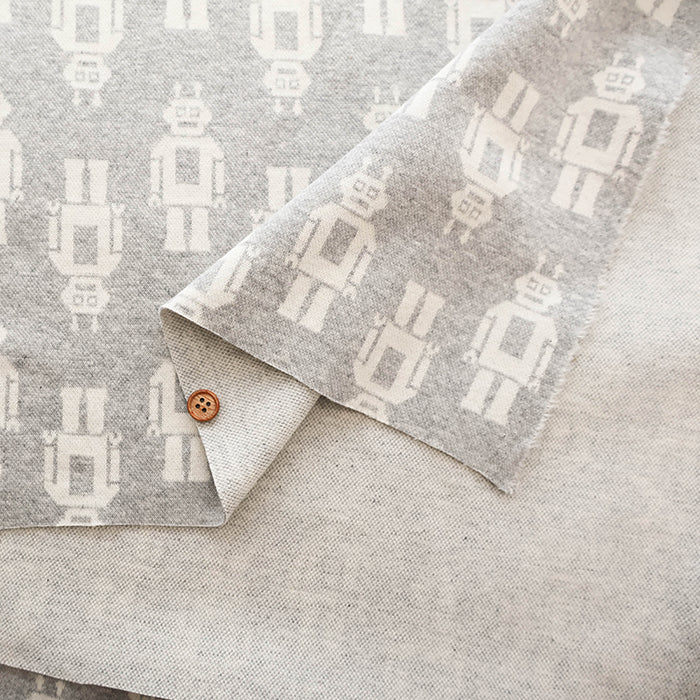 Cotton Knit Jacquard Fabric - Robot - nomura tailor