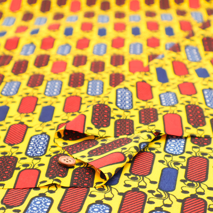 Made in IndiaWaxed T/C Print Fabric - African - African - nomura tailor