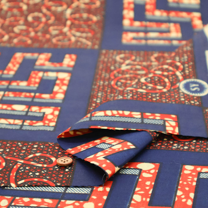 Made in IndiaWaxed T/C Print Fabric - African - African - nomura tailor