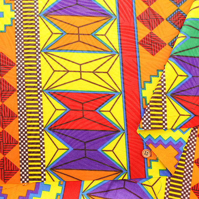 Made in IndiaWaxed T/C Print Fabric - African - African - nomura tailor