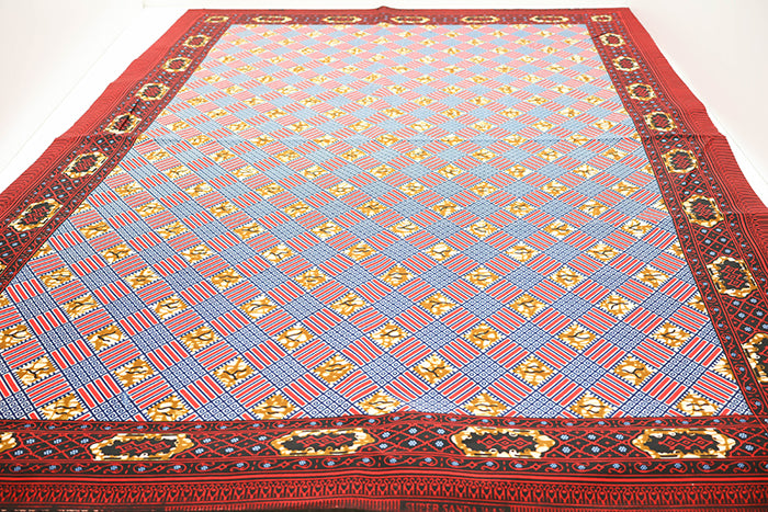 <<Pattern Sold>> Made in India Waxed T/C Print Fabric - African (1 Pattern: Approx. 105cm × 92cm) - nomura tailor