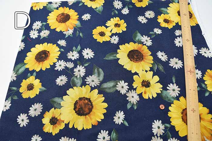 C/L sheeting print fabric Sunflower - nomura tailor