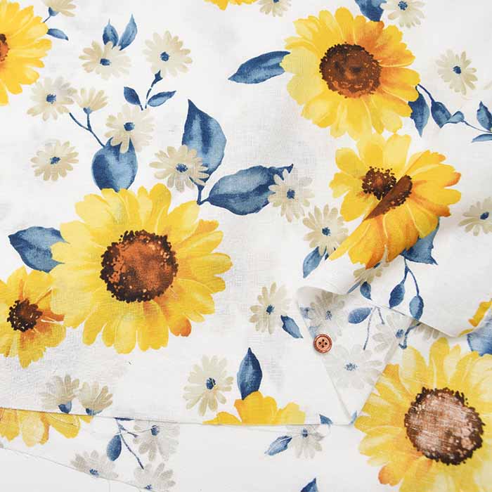 C/L sheeting print fabric Sunflower - nomura tailor