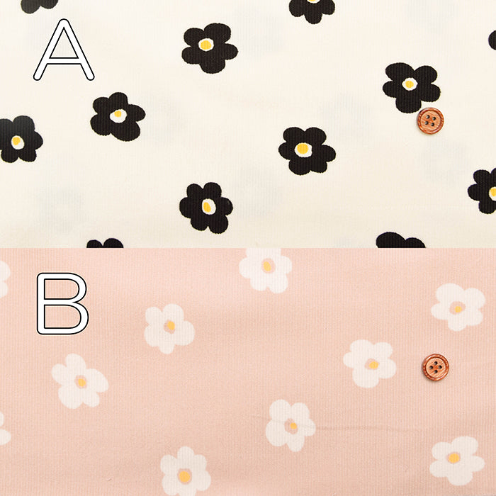 Cotton Shirt-Corduroy Printed Fabric - Flower - nomura tailor