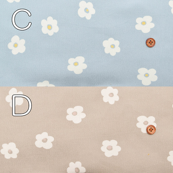 Cotton Shirt-Corduroy Printed Fabric - Flower - nomura tailor