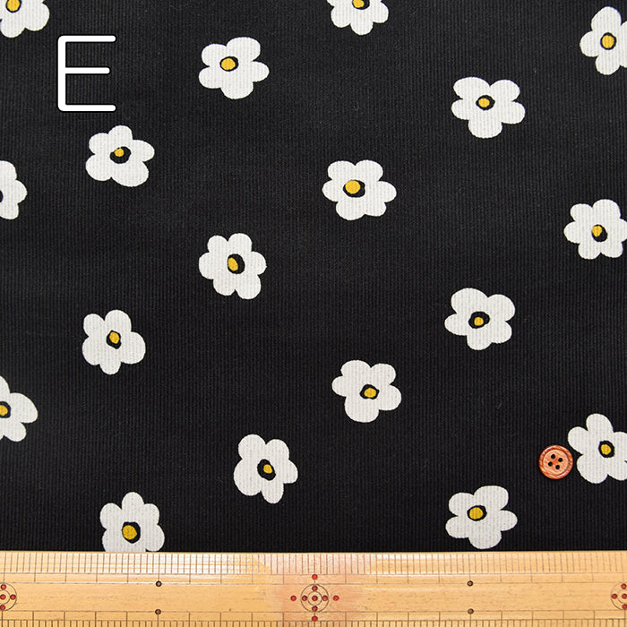 Cotton Shirt-Corduroy Printed Fabric - Flower - nomura tailor