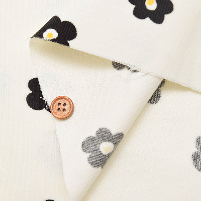 Cotton Shirt-Corduroy Printed Fabric - Flower - nomura tailor