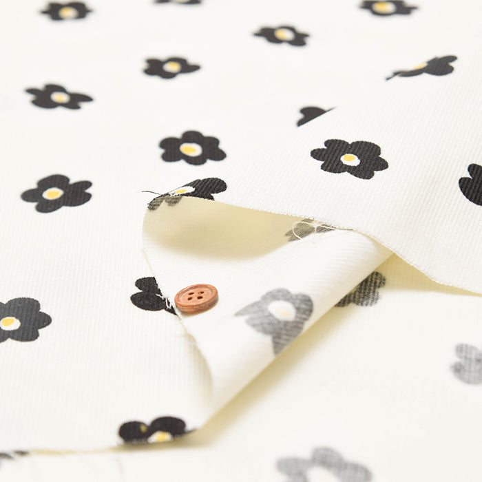 Cotton Shirt-Corduroy Printed Fabric - Flower - nomura tailor