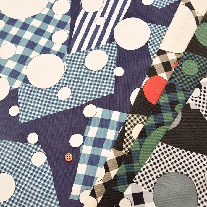 Cotton Shirt-Corduroy Printed Fabric - Patchwork - nomura tailor