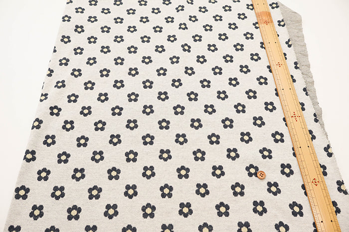 Cotton Knit Jacquard Fabric - Flower - nomura tailor