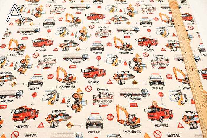 Cotton Oxford Fabric - Working Vehicles - nomura tailor