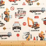 Cotton Oxford Fabric - Working Vehicles - nomura tailor