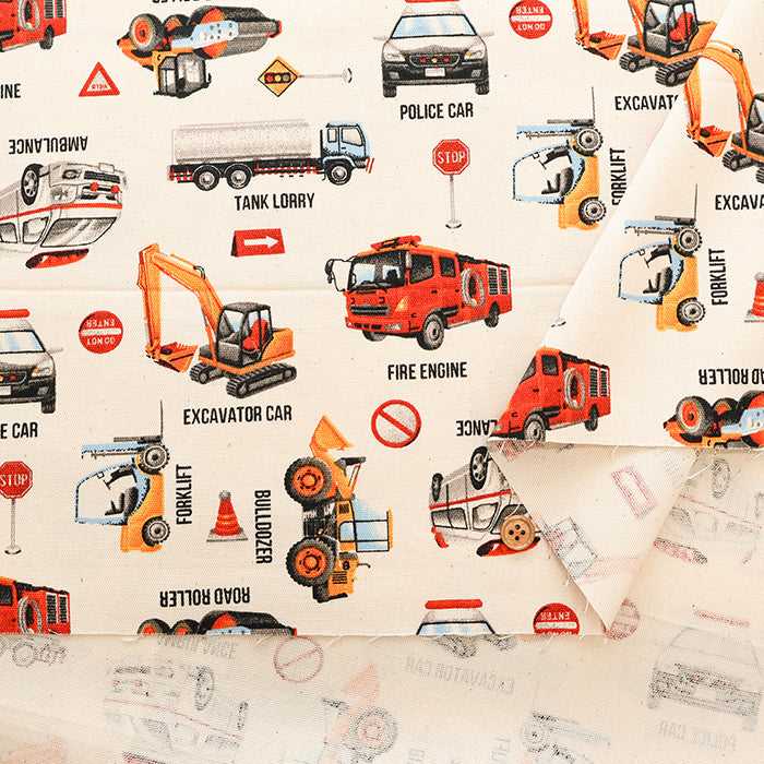 Cotton Oxford Fabric - Working Vehicles - nomura tailor