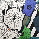 40 Cotton Slub Satin Print Fabric - Air Tumbler Finish, Flower - nomura tailor