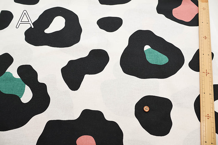 C/L Muslin Print Fabric Air Tumbler Finish - Leopard - nomura tailor