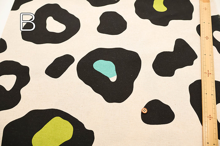 C/L Muslin Print Fabric Air Tumbler Finish - Leopard - nomura tailor