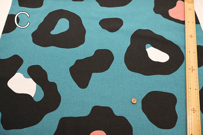 C/L Muslin Print Fabric Air Tumbler Finish - Leopard - nomura tailor