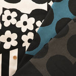 Air-tumbled Cotton Satin Printed Fabric - Flower and Dot - nomura tailor