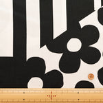 Air-tumbled Cotton Satin Printed Fabric - Flower and Dot - nomura tailor