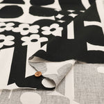 Air-tumbled Cotton Satin Printed Fabric - Flower and Dot - nomura tailor