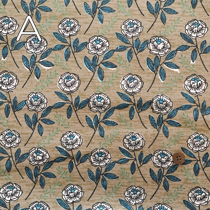 Cotton Shirt Cord Print Fabric - Discharge Printing - Ethnic - nomura tailor
