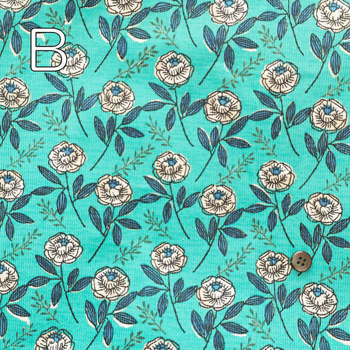 Cotton Shirt Cord Print Fabric - Discharge Printing - Ethnic - nomura tailor