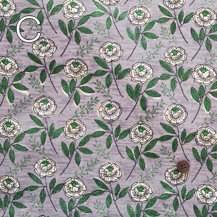 Cotton Shirt Cord Print Fabric - Discharge Printing - Ethnic - nomura tailor