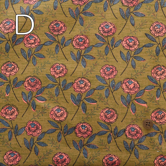 Cotton Shirt Cord Print Fabric - Discharge Printing - Ethnic - nomura tailor