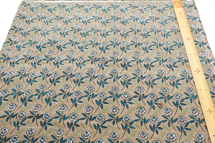 Cotton Shirt Cord Print Fabric - Discharge Printing - Ethnic - nomura tailor